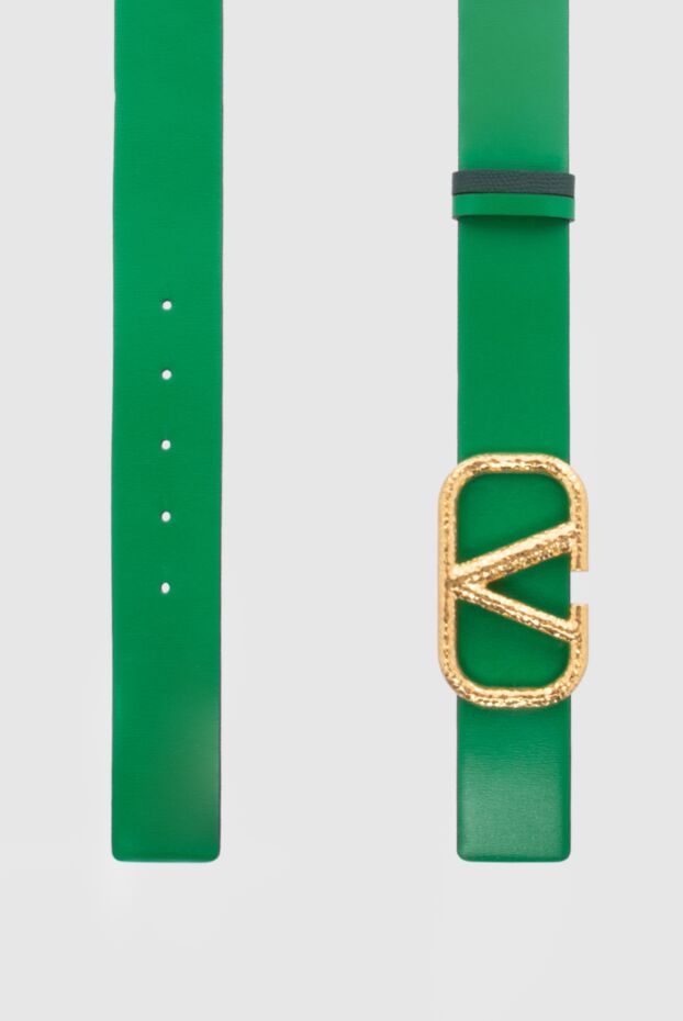 Valentino women's leather belt bright green with gilded logo 170843 - photo 3
