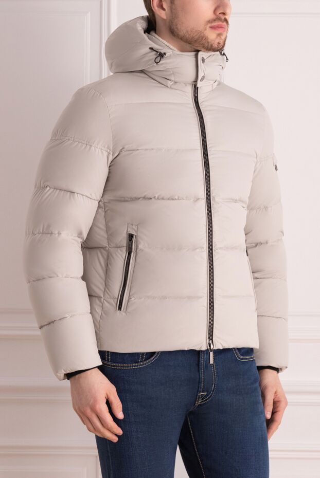 Moorer men's white down jacket with contrasting zippers 170904 - photo 3