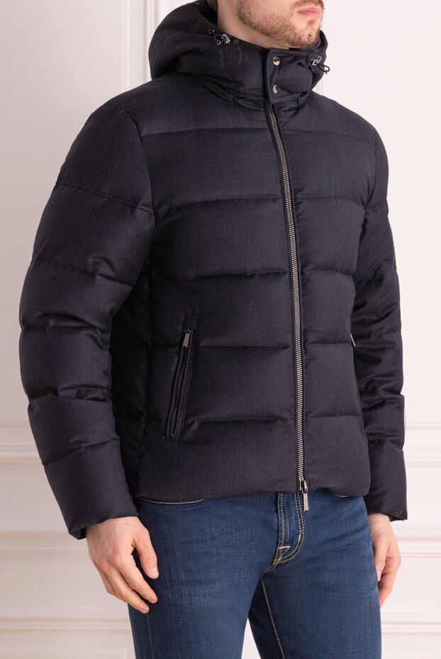 Moorer men's down jacket made of wool, acrylic and lycra, blue 170905 - photo 3