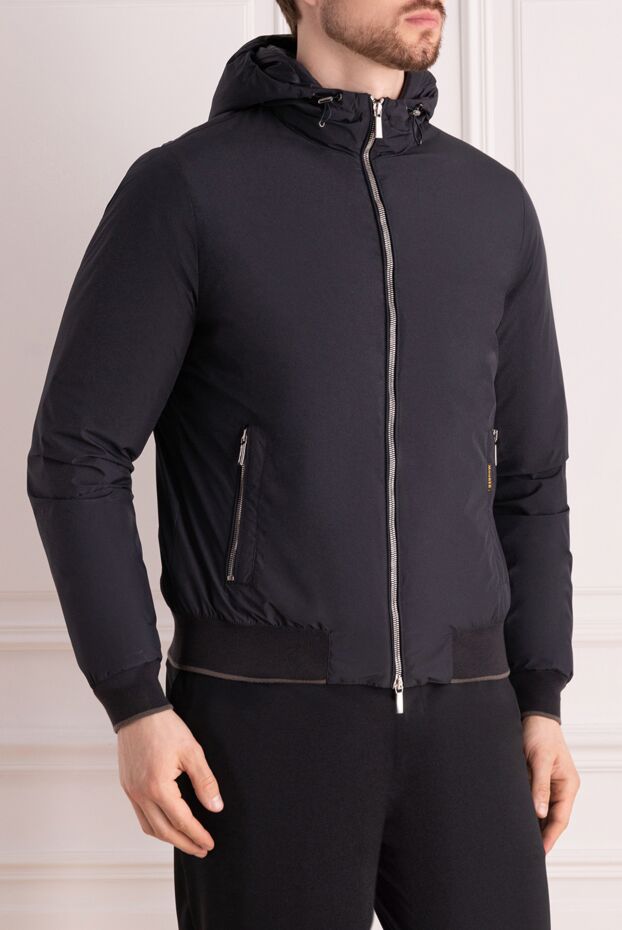 Moorer men's dark blue insulated jacket with hood 170925 - photo 3
