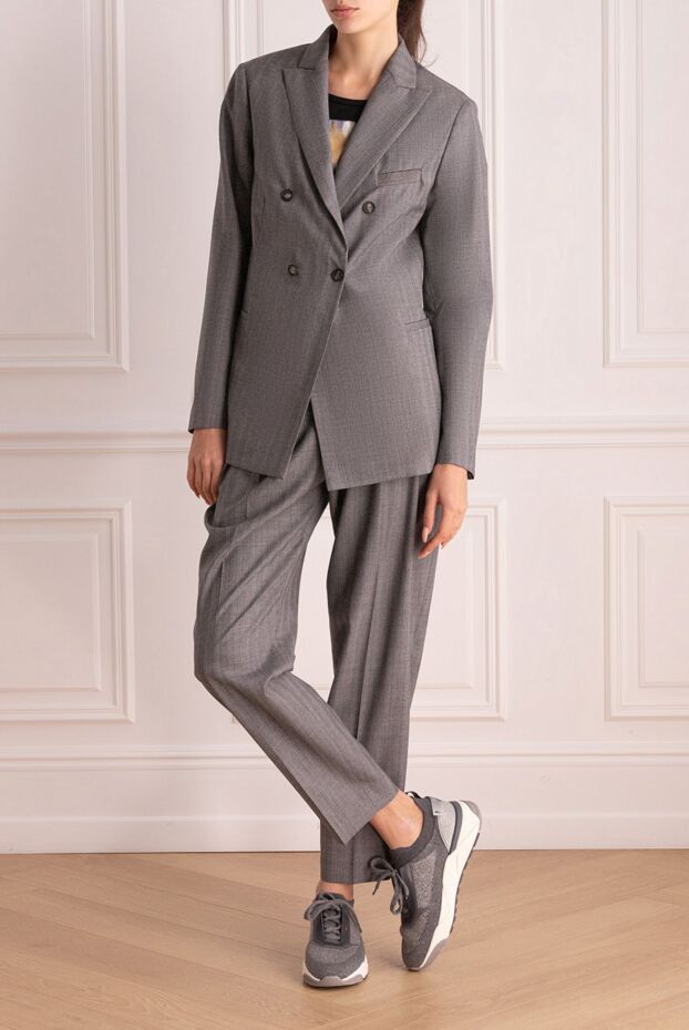Fabiana Filippi женские костюм брючный серый женский купить с ценами и фото 170947 - фото 2