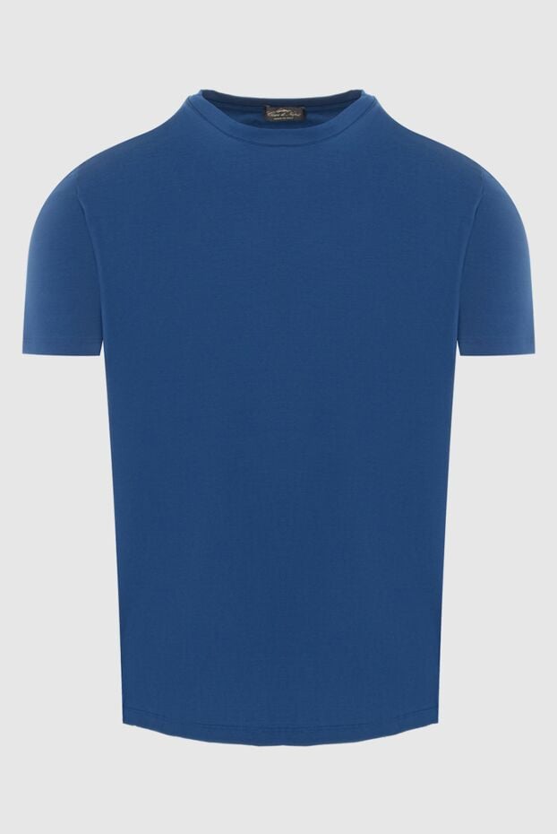 Men's short sleeve knitted t-shirt in rich blue (markdown) - photo 1