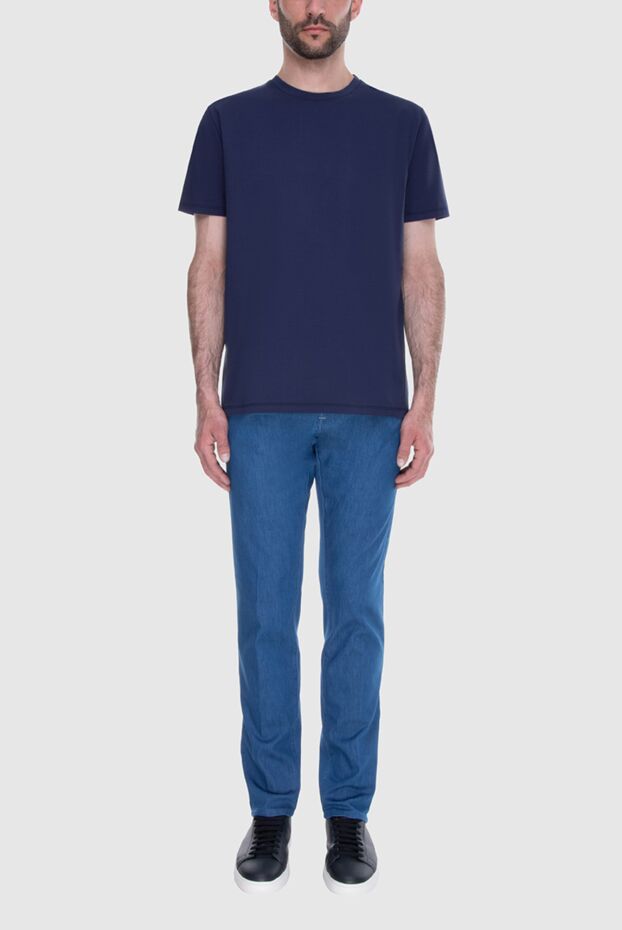 Cesare di Napoli мужские футболка из хлопка и эластана синяя мужская купить с ценами и фото 170956 - фото 2