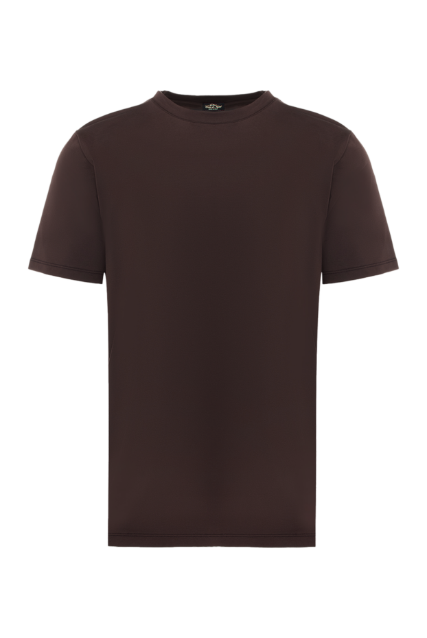 Cesare di Napoli t-shirt with a simple cut made of elastic cotton in a mocha tone 170958 - photo 1