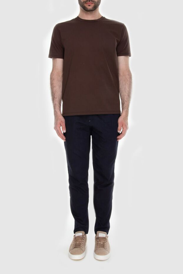 Cesare di Napoli мужские футболка из хлопка и эластана коричневая мужская купить с ценами и фото 170958 - фото 2