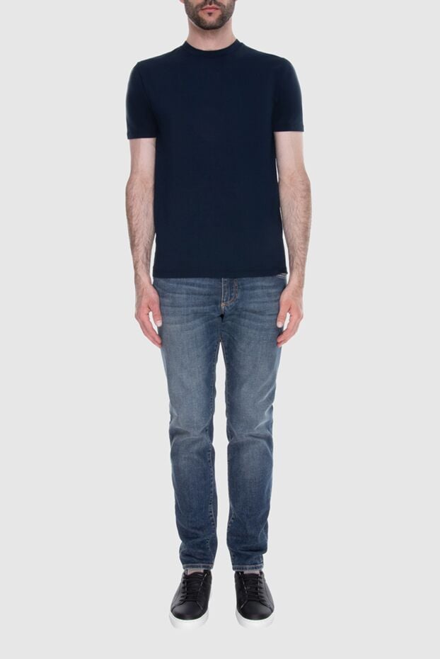 Cesare di Napoli men's crew neck t-shirt in rich nautical shade 170959 - photo 2