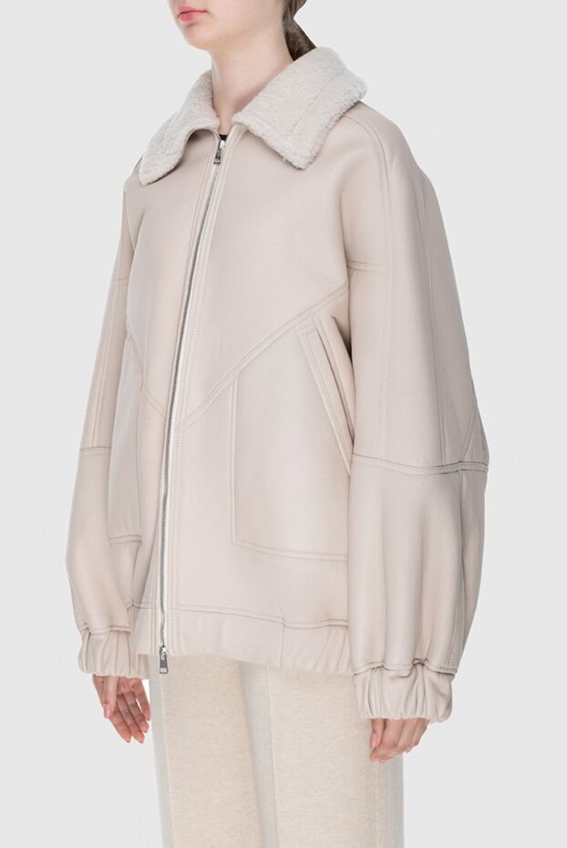 Blancha beige bomber jacket for women with accent seams 170974 - photo 3