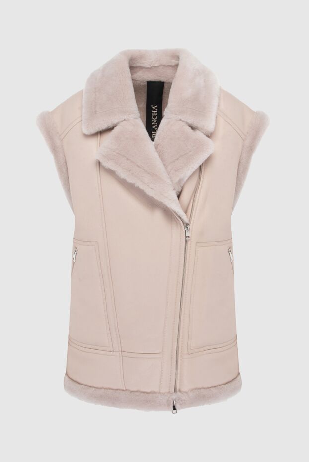 Blancha woman beige leather and fur vest for women buy with prices and photos 170975 - photo 1