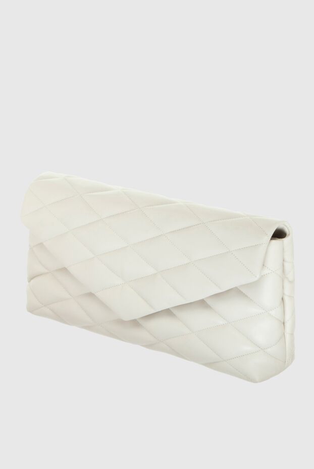 Saint Laurent women's white quilted leather clutch bag 170982 - photo 3