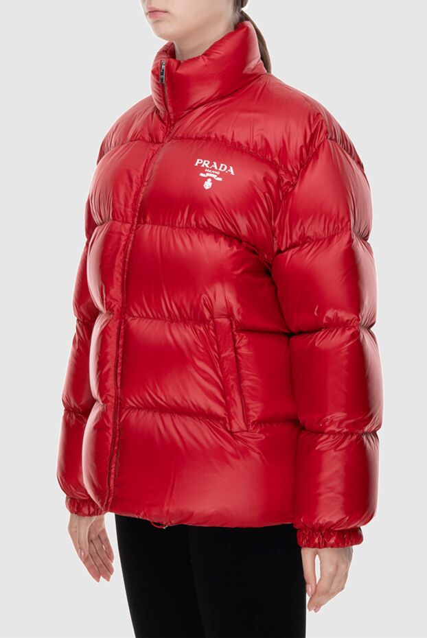Prada red nylon down jacket for women 171063 - photo 3