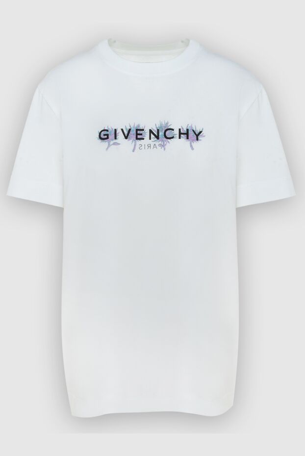 Givenchy футболка жіноча бавовняна біла з чорним лого 171071 - фото 1