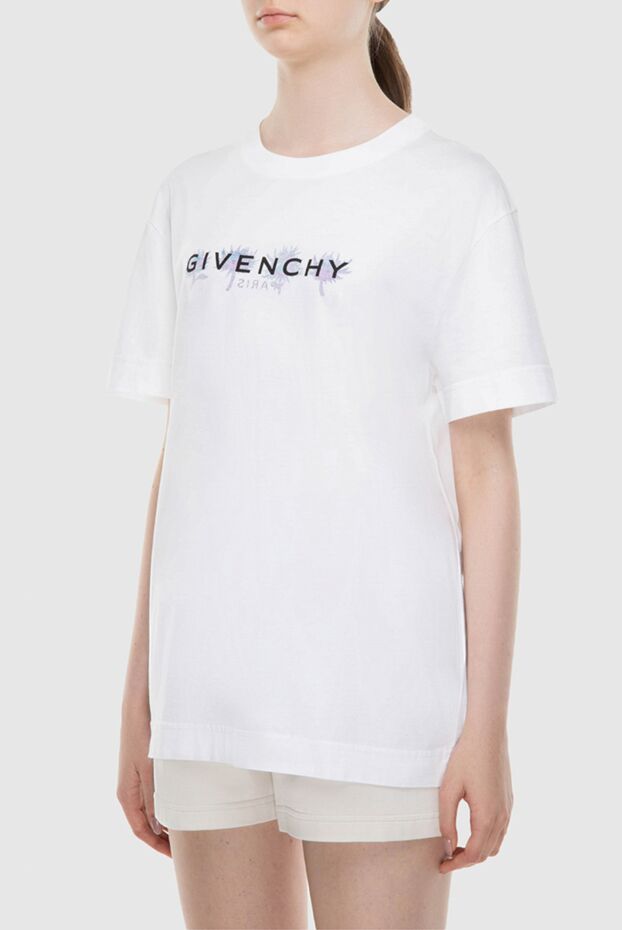 Givenchy футболка жіноча  бавовняна біла з чорним лого 171071 - фото 3