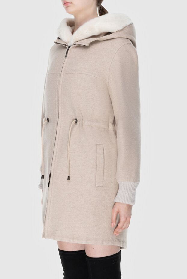 Fabio Gavazzi women's cashmere coat with hood and fur 171091 - photo 3