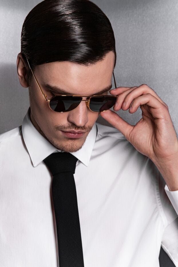 Saint Laurent men's white plain shirt with a neat collar 171132 - photo 2