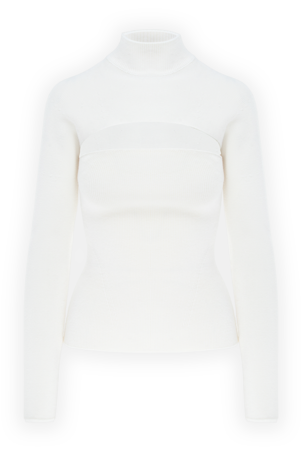 Tom Ford white women's wool jumper with accent neckline and high neck 171150 - photo 1