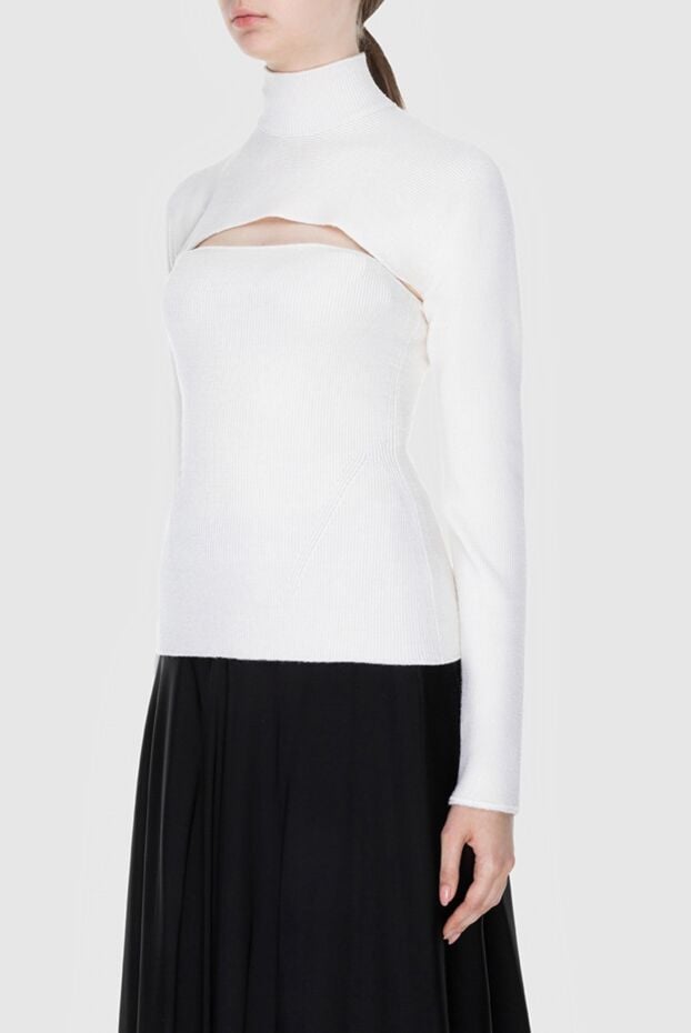 Tom Ford white women's wool jumper with accent neckline and high neck 171150 - photo 3
