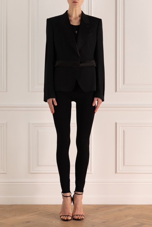 Tom Ford black wool jacket with a button for women 171155 - photo 2