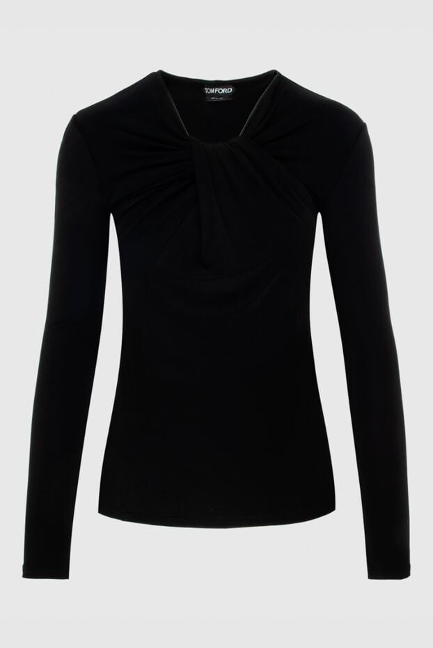 Tom Ford джемпер черный с драпировкой от горловины женский 171156 - фото 1