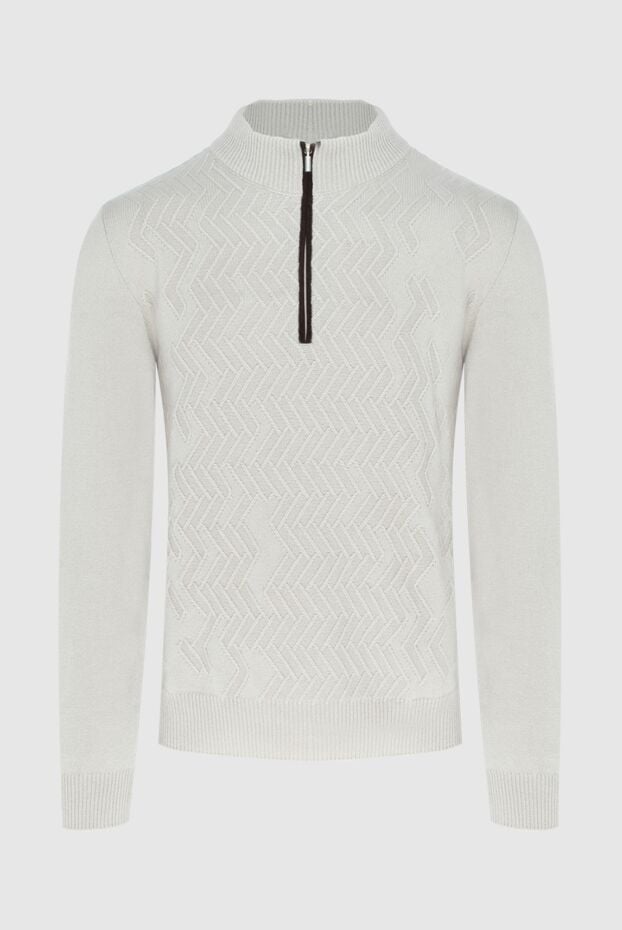 Zilli white cashmere troyer with textured knit and contrasting zip 171165 - photo 1