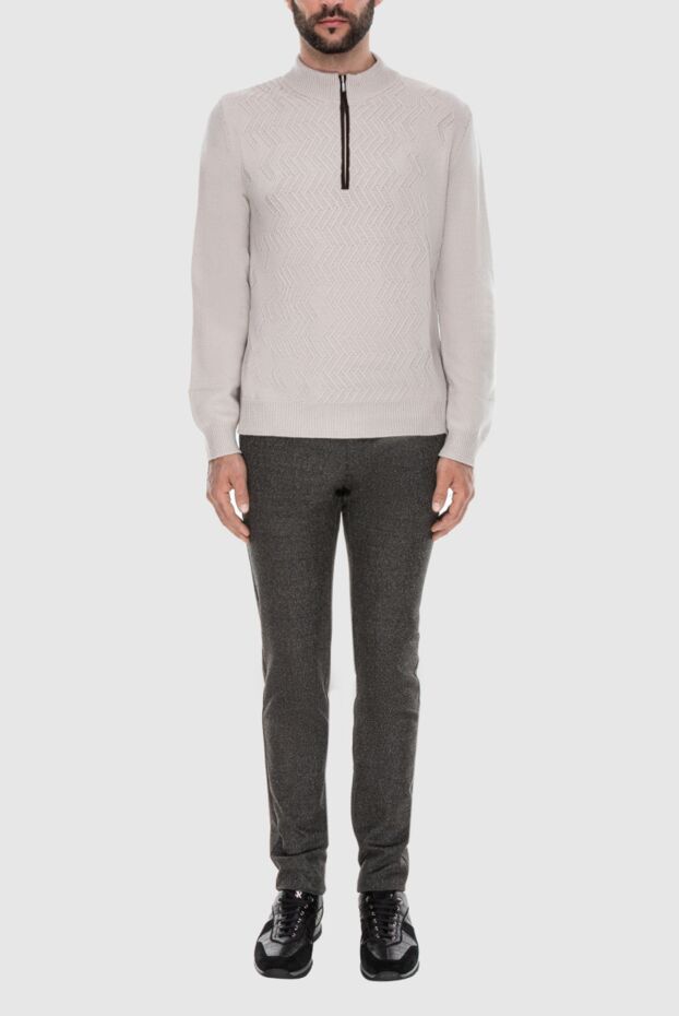 Zilli white cashmere troyer with textured knit and contrasting zip 171165 - photo 3