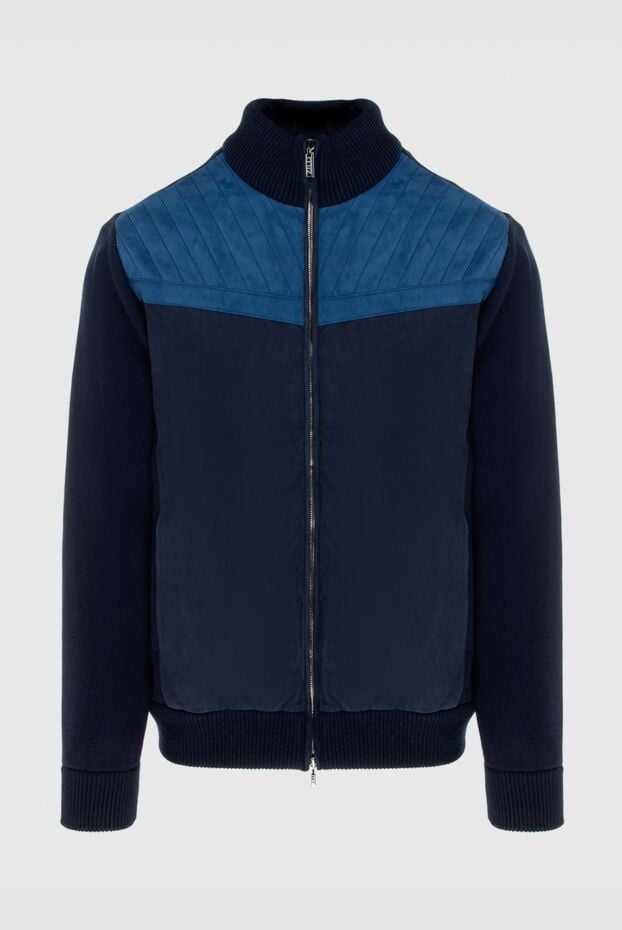 Zilli men's fur jacket made of genuine leather and cashmere blue 171170 - photo 1