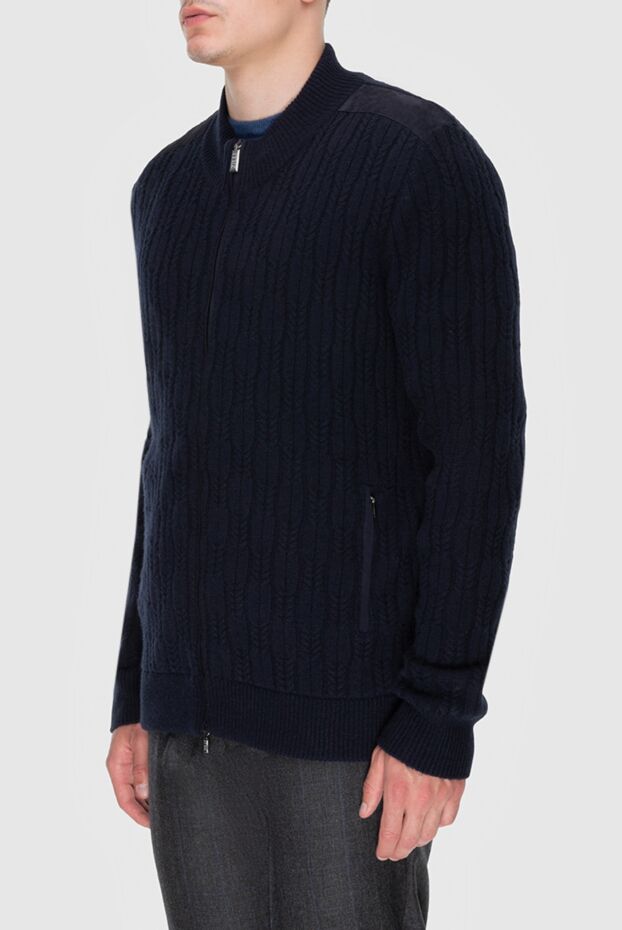 Zilli cashmere cardigan with a zipper blue for men 171175 - photo 3
