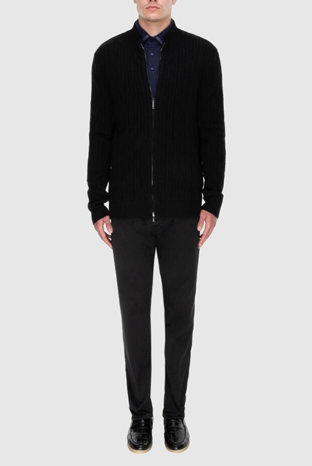 Zilli black cashmere cardigan with a zipper for men 171176 - photo 2