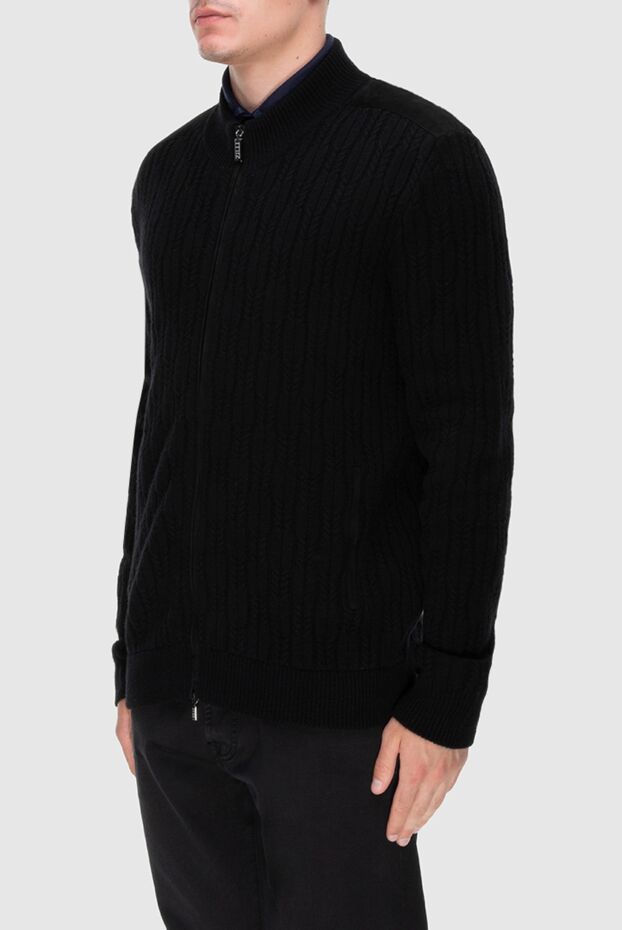 Zilli black cashmere cardigan with a zipper for men 171176 - photo 3