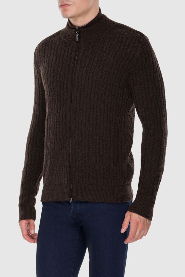 Zilli brown cashmere cardigan with a zipper for men 171177 - photo 3