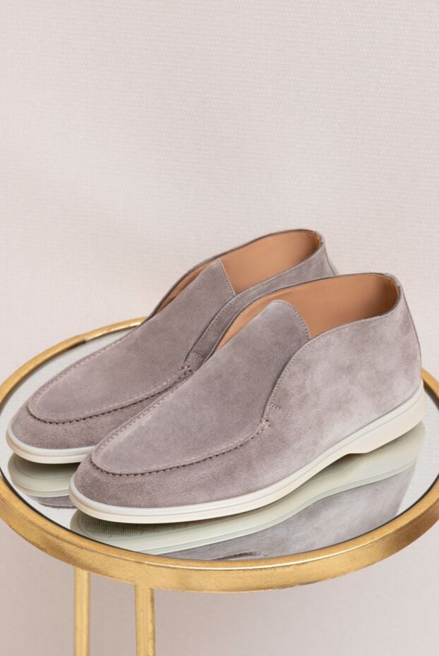 Il Gergo soft light grey suede loafers with leather lining 171203 - photo 2