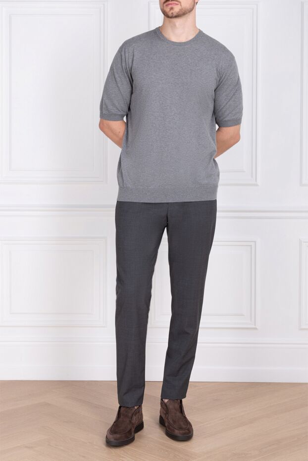 Cesare di Napoli man gray cotton jumper for men buy with prices and photos 171254 - photo 2