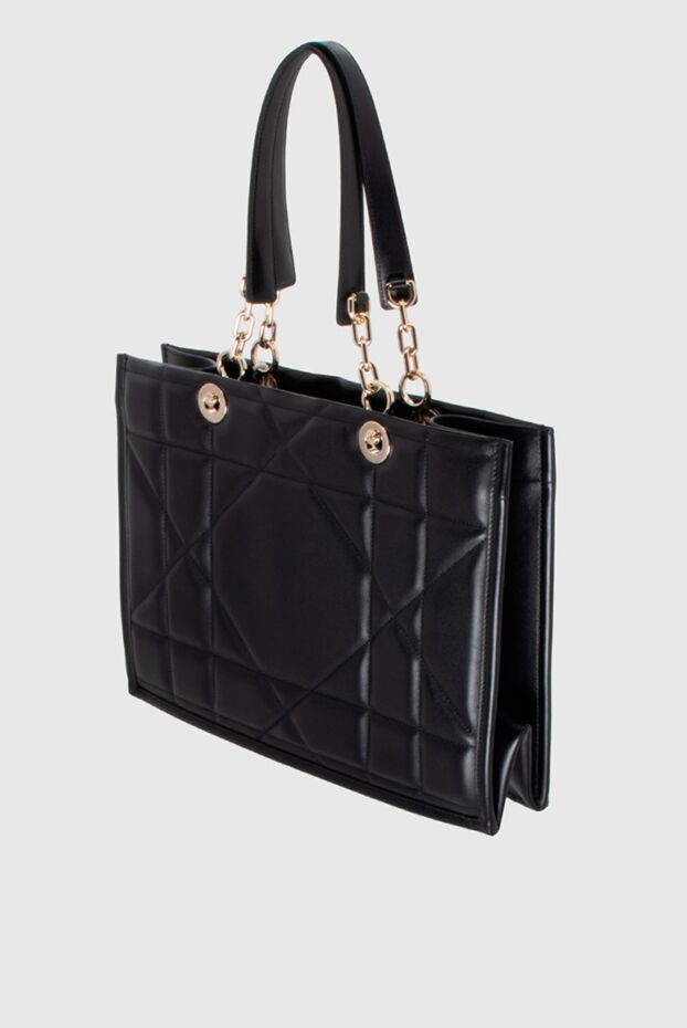 Dior сумка женская кожаная черная большая из фактурной кожи 171379 - фото 3
