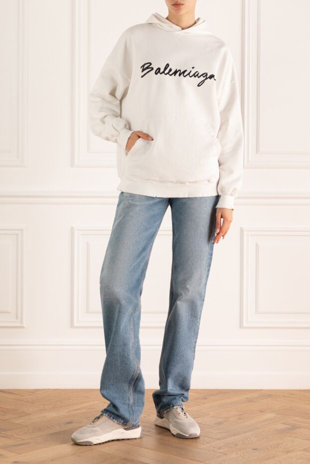 Balenciaga woman white cotton hoodie for women buy with prices and photos 171407 - photo 2