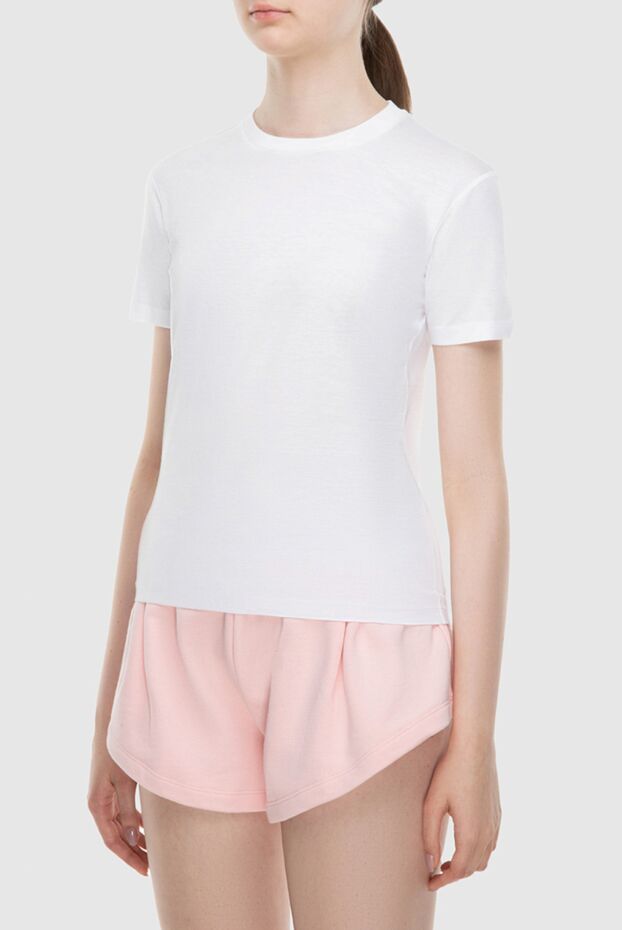 Prada white cotton womens t-shirt with a round neckline 171436 - photo 3