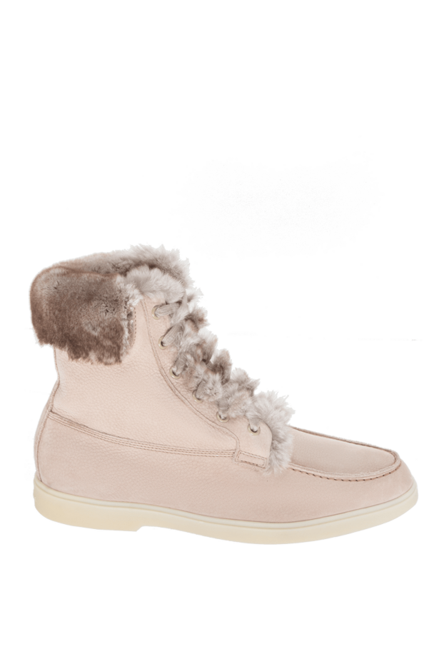 Santoni woman beige nubuck and fur boots for women buy with prices and photos 171456 - photo 1