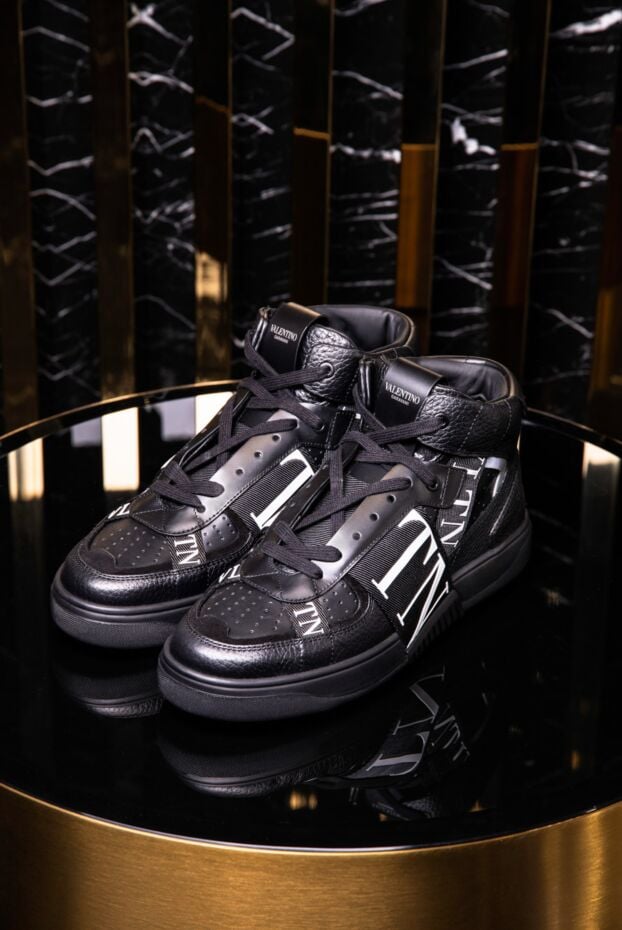 Valentino high-top sneakers with contrast vltn logo and perforated trim 171460 - photo 2
