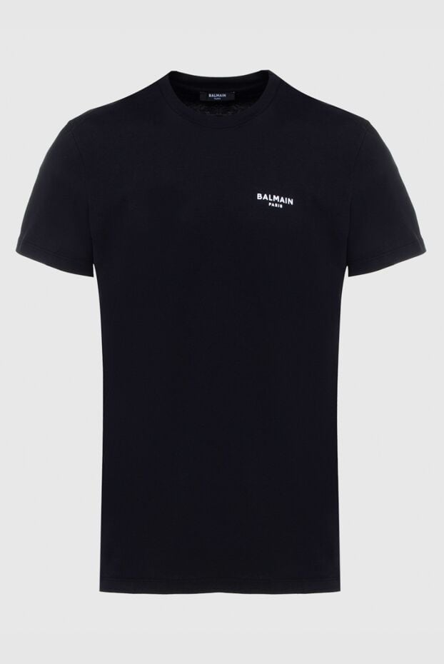 Balmain black cotton t-shirt with a simple contrasting logo (markdown) 195548 - photo 1