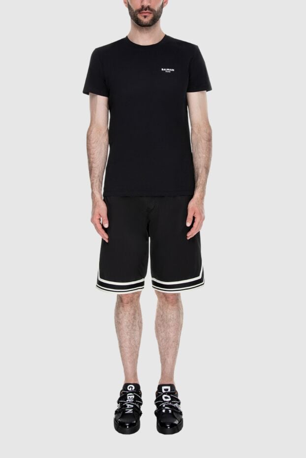 Balmain black cotton t-shirt with a simple contrasting logo (markdown) 195548 - photo 2