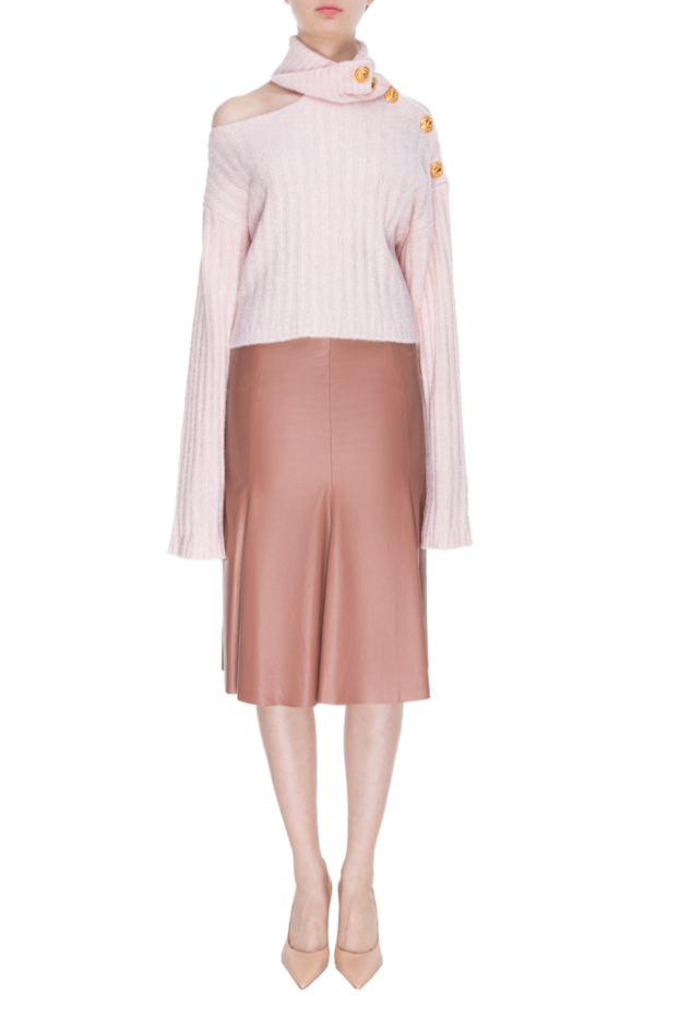 Asymmetrical off-the-shoulder long sleeve jumper with buttons - photo 2
