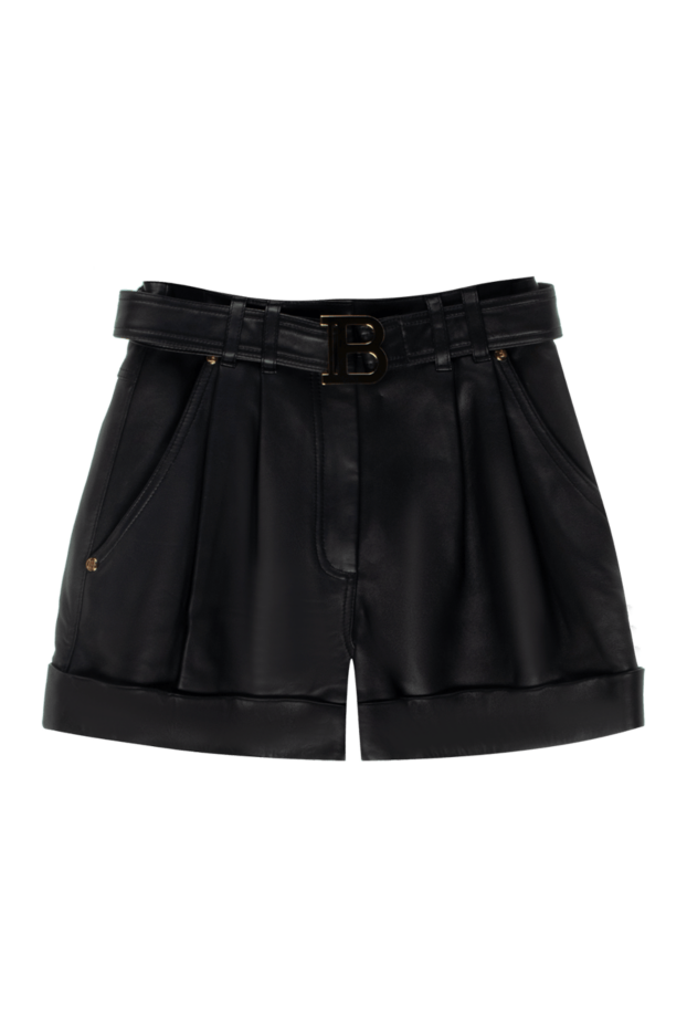 Balmain woman black leather shorts for woman buy with prices and photos 171542 - photo 1