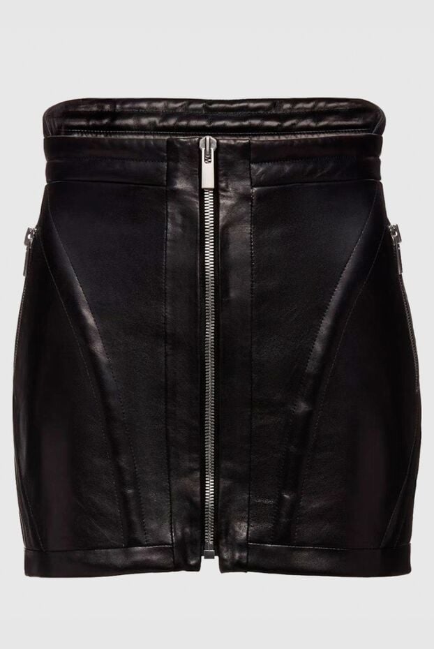 Magda Butrym women black leather mini skirt with zippers 171566 - photo 1