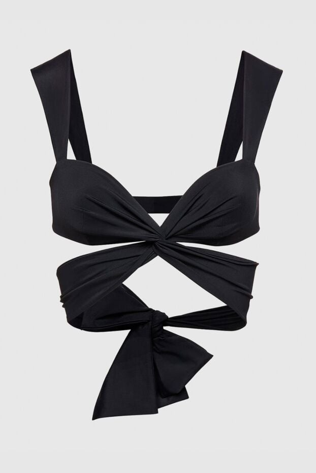 Magda Butrym black swimsuit top with high waist and draped waist 171579 - photo 1