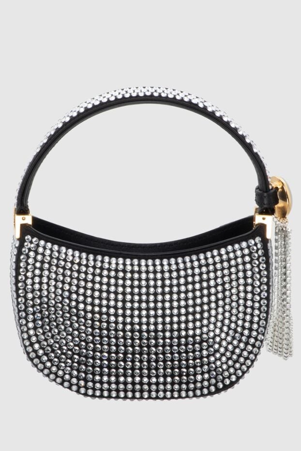 Magda Butrym women's black leather clutch bag with crystals 171598 - photo 1