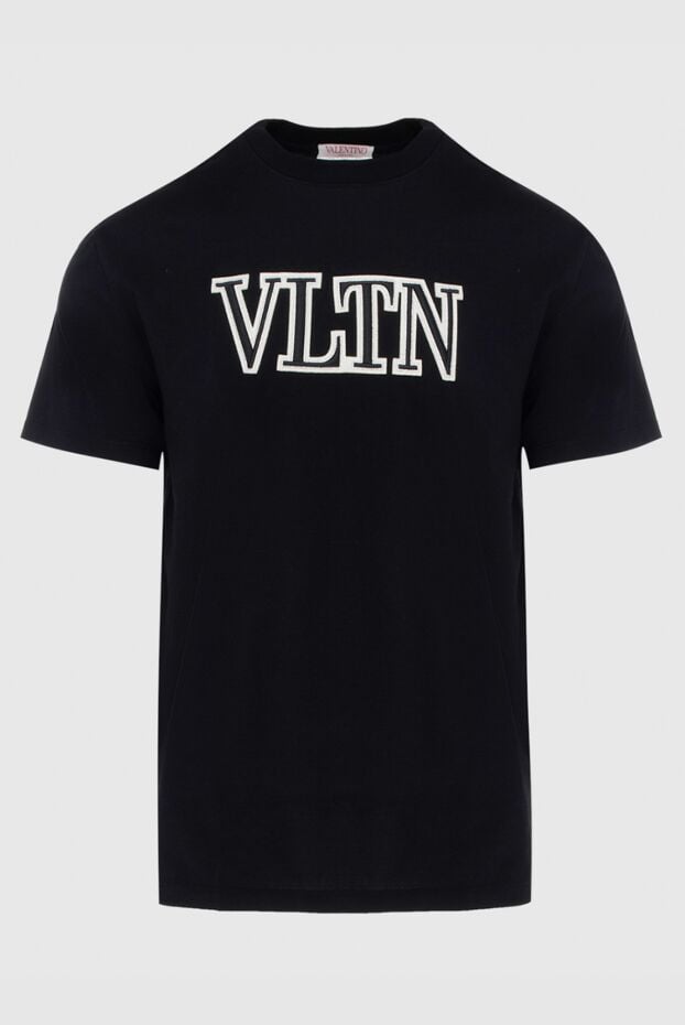 Valentino men's onyx t-shirt with a large white logo (markdown) 195693 - photo 1