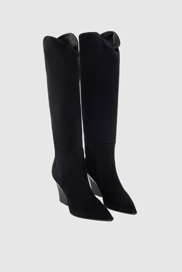Santoni women's suede cowboy boots, black 171663 - photo 3