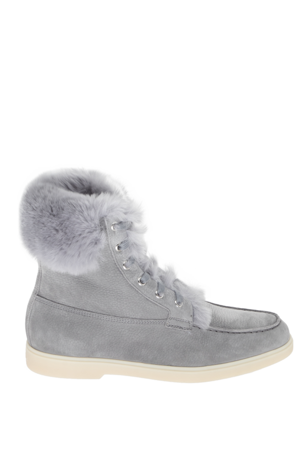 Santoni woman gray leather and fur boots for women buy with prices and photos 171667 - photo 1