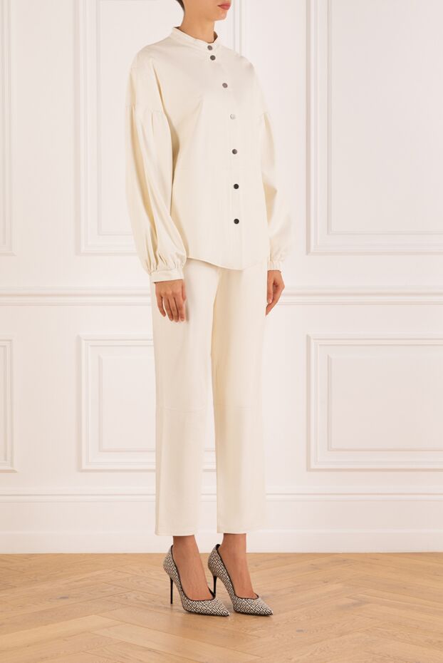 Fleur de Paris white leather pantsuit for women 171698 - photo 3