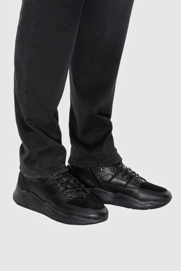 Doucal`s мужские кроссовки кожаные черные мужские купить с ценами и фото 171752 - фото 2
