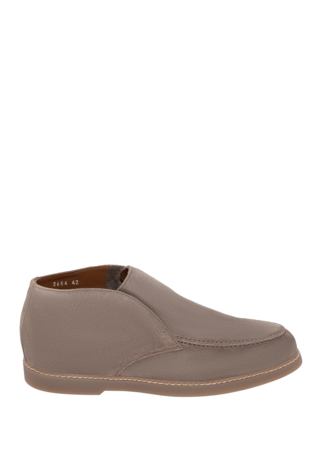 Doucal`s high beige nubuck loafers with thin sole men's 171753 - photo 1