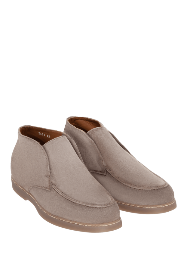 Doucal`s high beige nubuck loafers with thin sole men's 171753 - photo 3